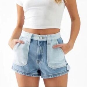 PacSun Two-Tone High Waisted Denim Shorts